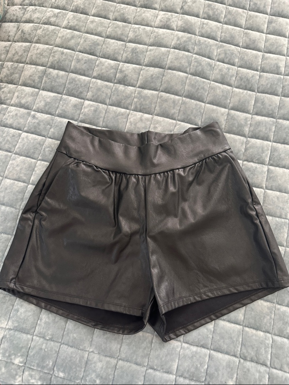 Commando Black High-Waist Faux Leather Shorts